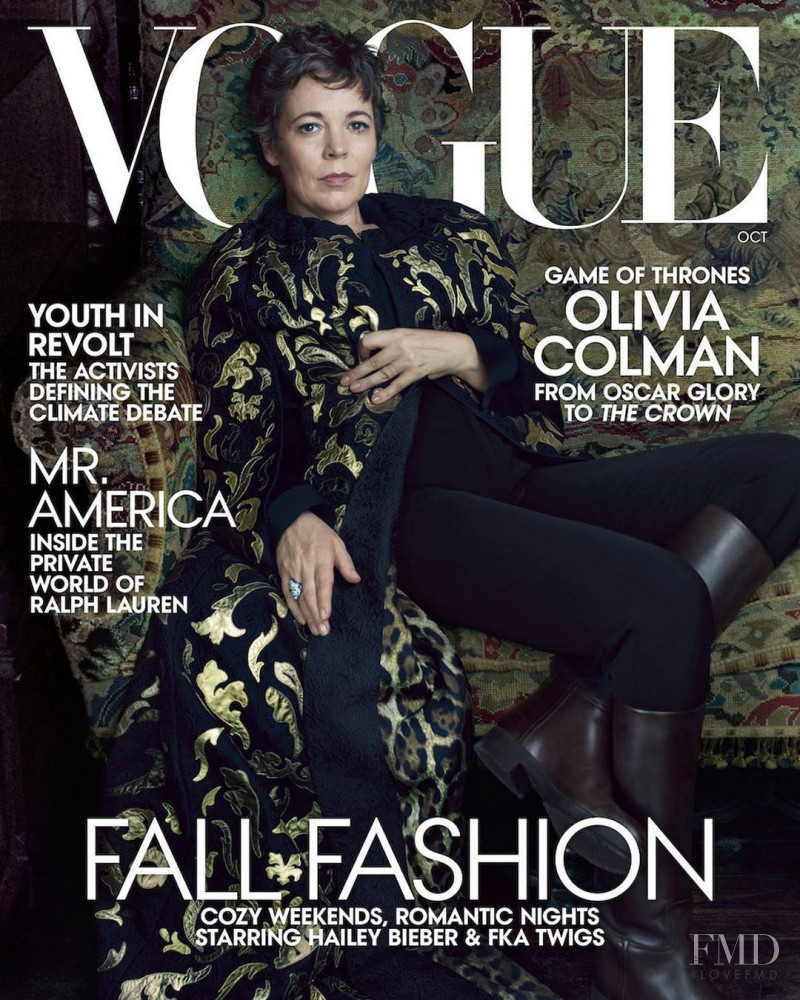 Olivia Colman featured on the Vogue USA cover from October 2019