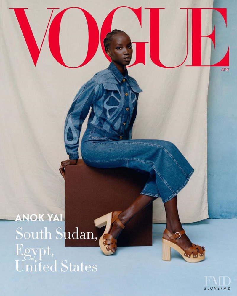 Anok Yai featured on the Vogue USA cover from April 2020