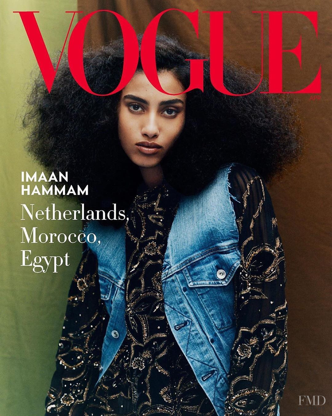 Cover Of Vogue Usa With Imaan Hammam April 2020 Id 55049 Magazines The Fmd