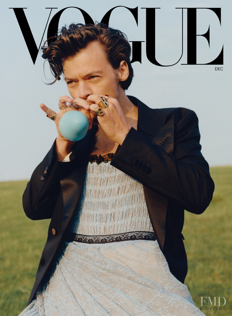 Harry Styles featured on the Vogue USA cover from December 2020