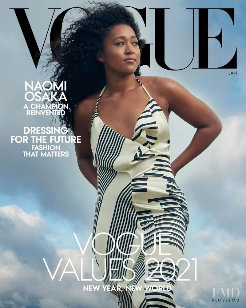 Naomi Osaka featured on the Vogue USA cover from January 2021
