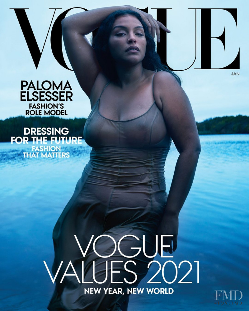 Paloma Elsesser featured on the Vogue USA cover from January 2021