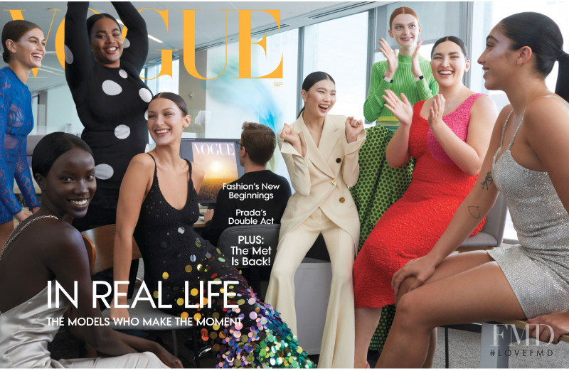 Bella Hadid, Kaia Gerber, Anok Yai, Precious Lee featured on the Vogue USA cover from September 2021