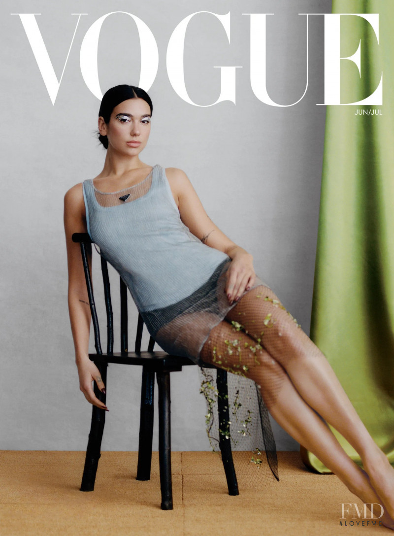 Dua Lipa featured on the Vogue USA cover from June 2022