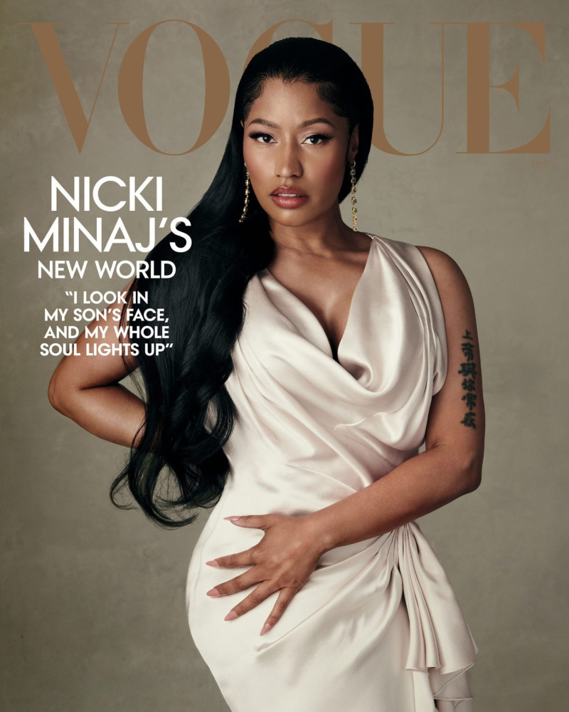 Nicki Minaj featured on the Vogue USA cover from December 2023