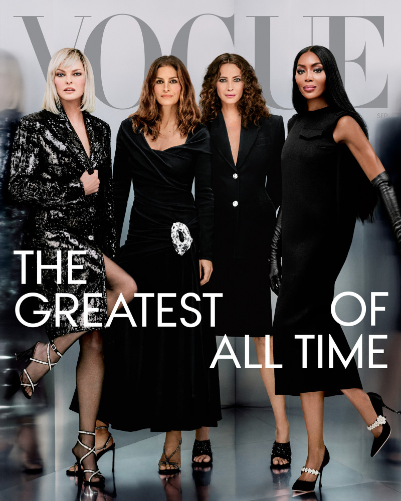 Christy Turlington, Cindy Crawford, Linda Evangelista, Naomi Campbell featured on the Vogue USA cover from September 2023