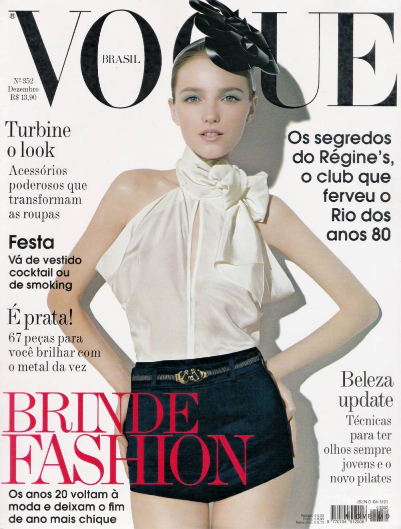 Valentina Zelyaeva featured on the Vogue Russia cover from December 2007