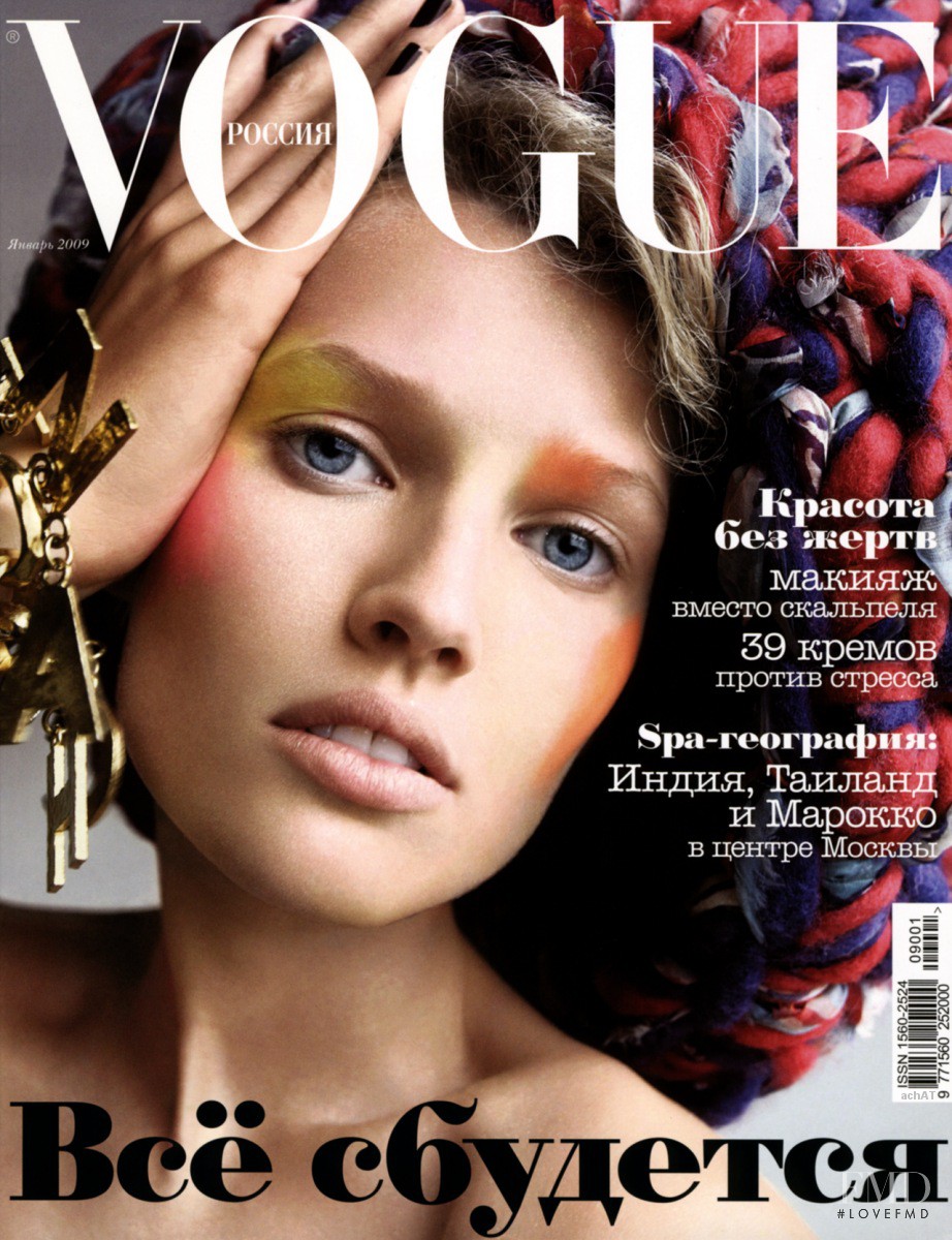 Cover of Vogue Russia with Toni Garrn, January 2009 (ID:9172 ...