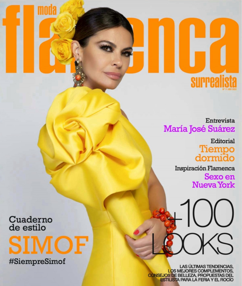 Maria Jose Suarez featured on the Surrealista Moda Flamenca cover from April 2022