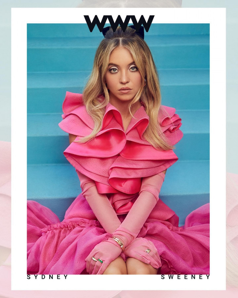 Sydney Sweeney featured on the Who What Wear cover from August 2021