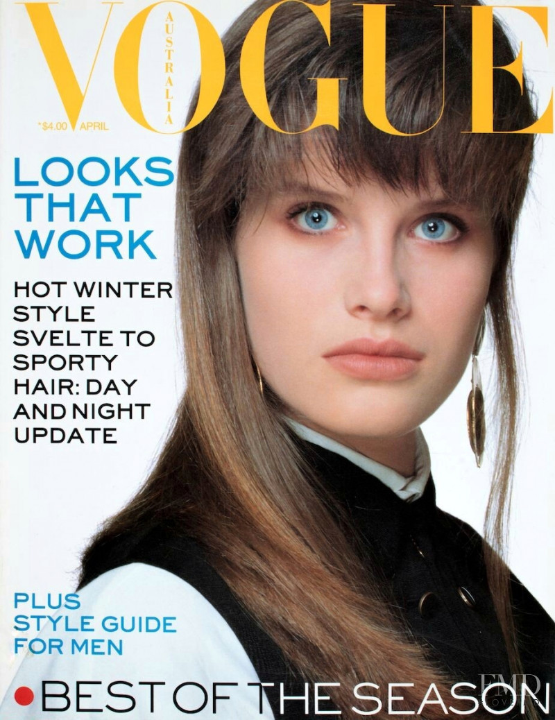 Monika Schnarre featured on the Vogue Australia cover from April 1987