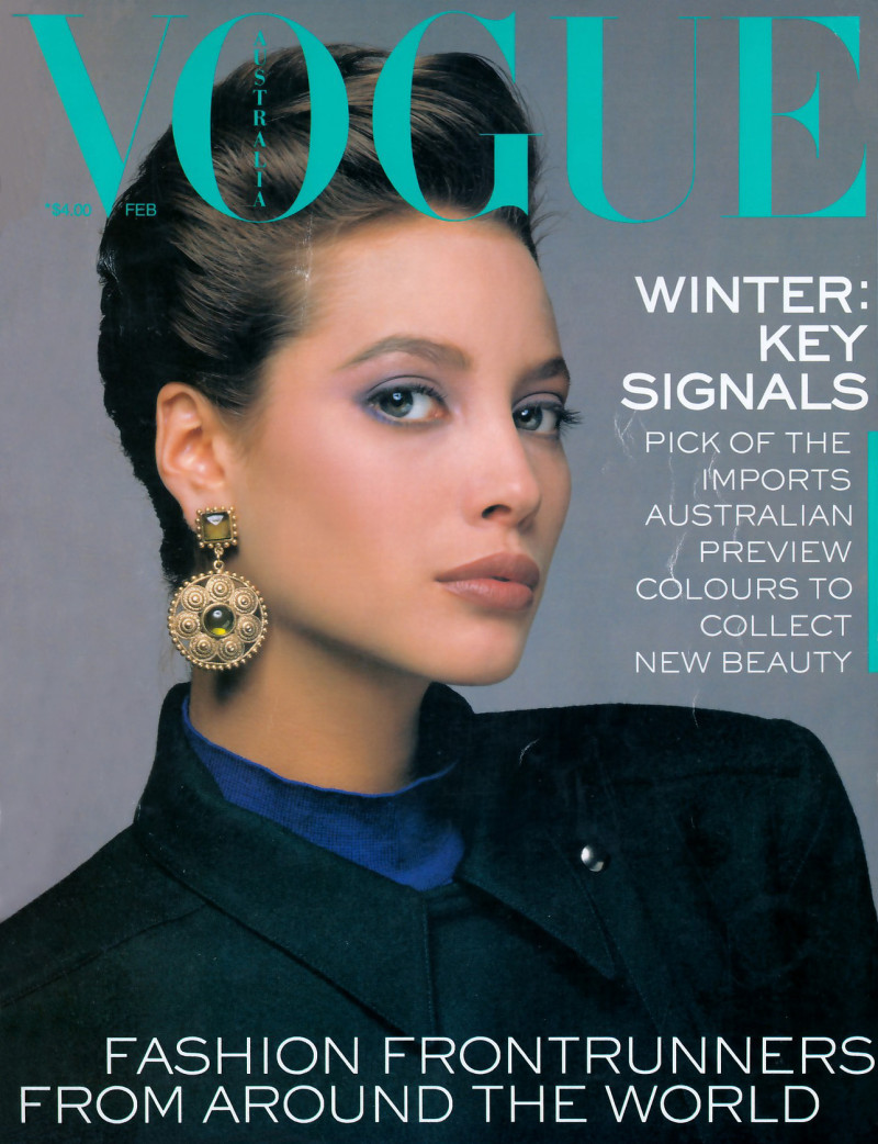 Christy Turlington featured on the Vogue Australia cover from February 1987