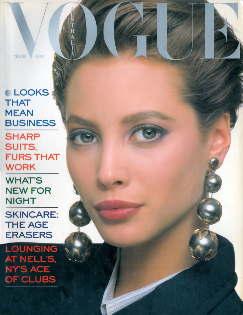 Christy Turlington featured on the Vogue Australia cover from May 1987