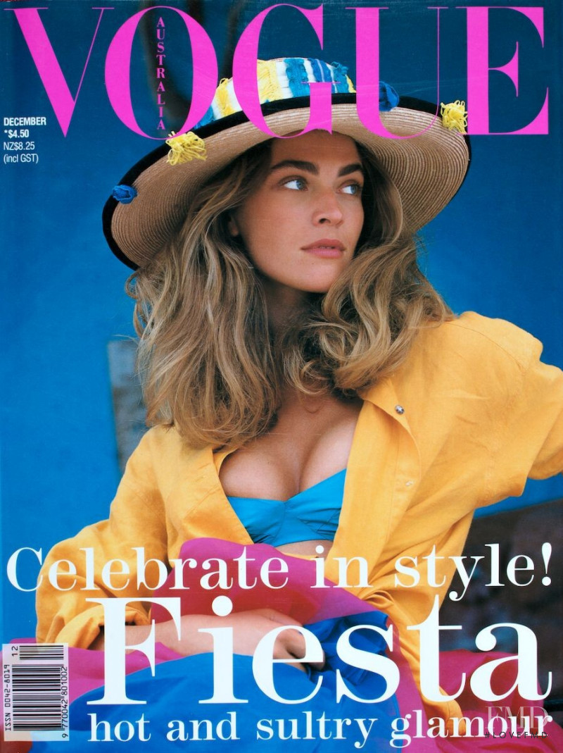 Aline Morosini featured on the Vogue Australia cover from December 1991