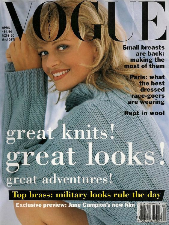 Sarah Murdoch featured on the Vogue Australia cover from April 1993