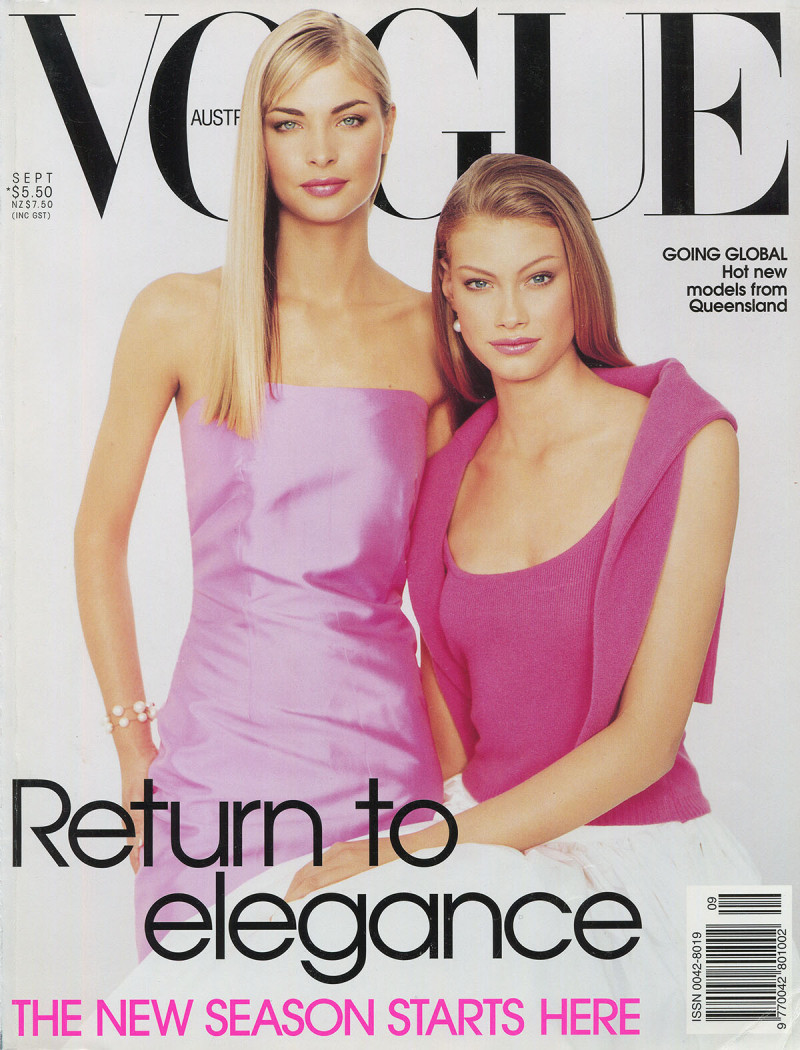 Alyssa Sutherland featured on the Vogue Australia cover from September 1998