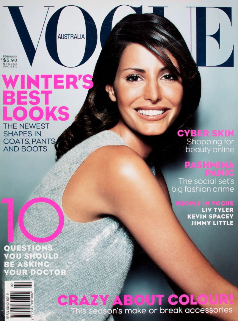 Elsa Benitez featured on the Vogue Australia cover from February 2000