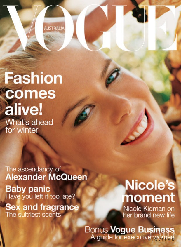 Nicole Kidman featured on the Vogue Australia cover from February 2003