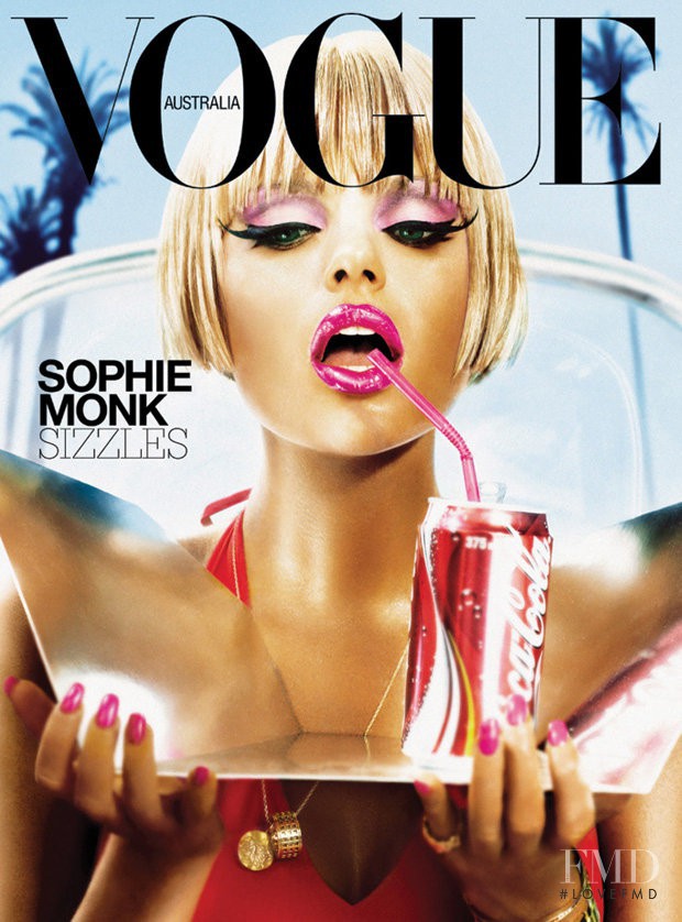 Sophie Monk featured on the Vogue Australia cover from January 2004