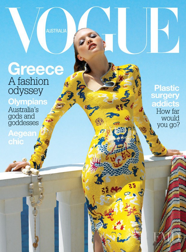 Gemma Ward featured on the Vogue Australia cover from September 2004