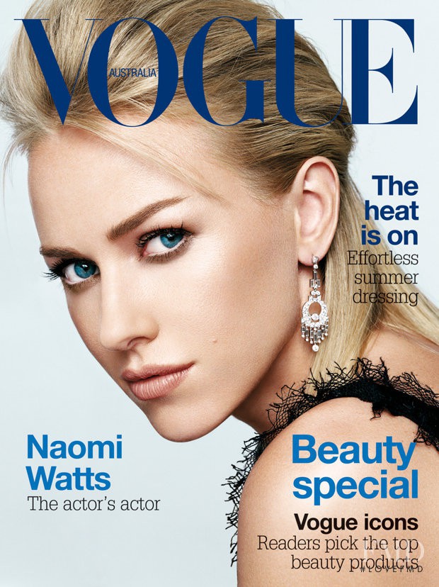 Naomi Watts featured on the Vogue Australia cover from February 2005