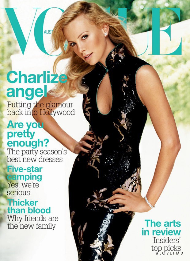 Charlize Theron featured on the Vogue Australia cover from January 2005