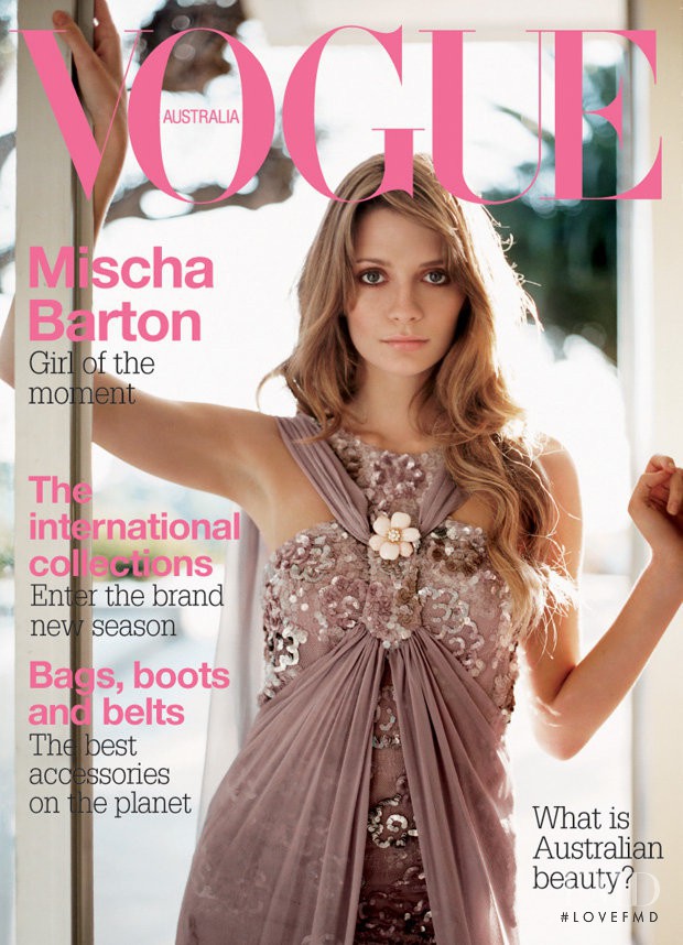 Mischa Barton featured on the Vogue Australia cover from March 2005
