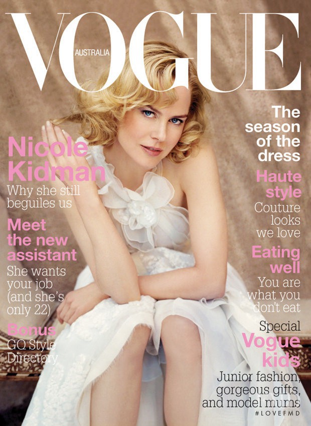 Nicole Kidman featured on the Vogue Australia cover from October 2005