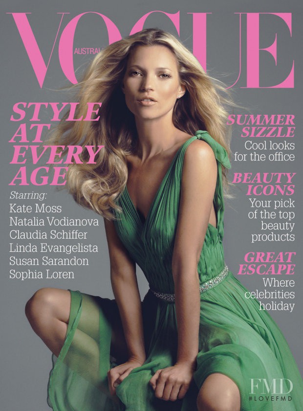 Kate Moss featured on the Vogue Australia cover from February 2006