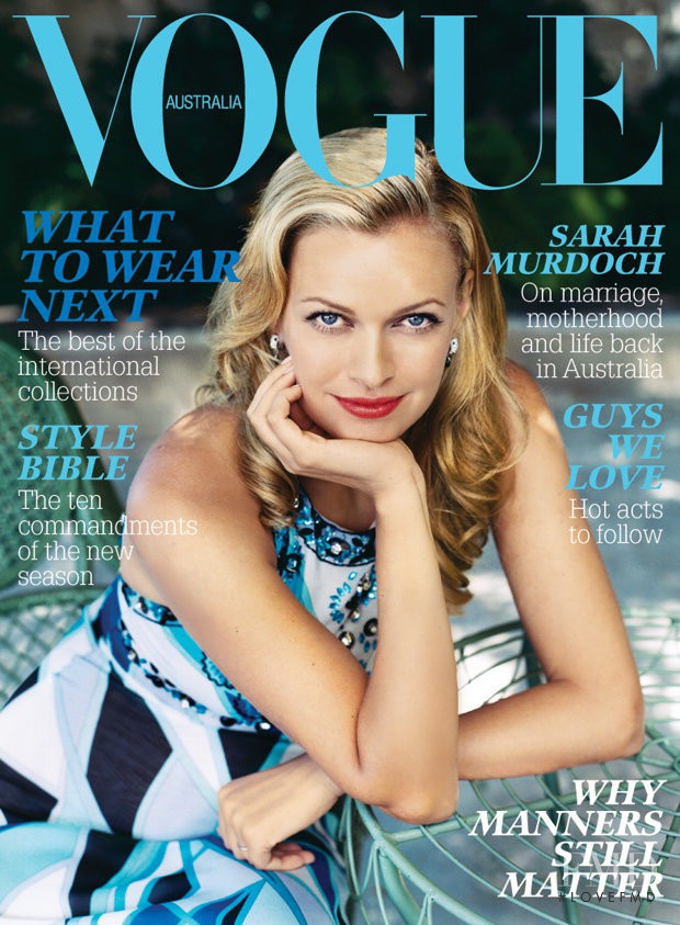 Sarah Murdoch featured on the Vogue Australia cover from March 2006