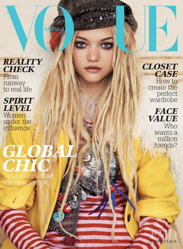 Gemma Ward featured on the Vogue Australia cover from October 2007