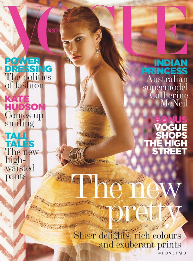 Catherine McNeil featured on the Vogue Australia cover from April 2008
