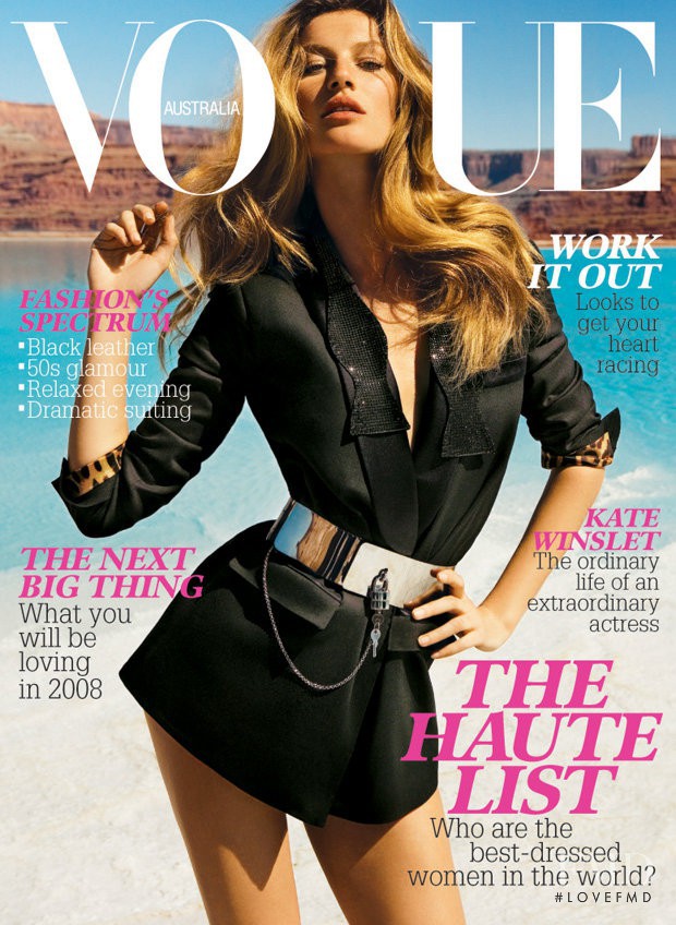 Gisele Bundchen featured on the Vogue Australia cover from January 2008