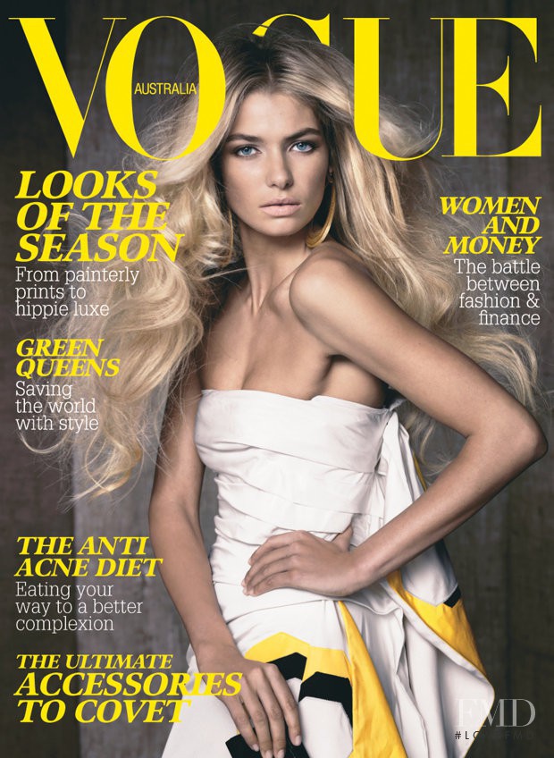 Jessica Hart featured on the Vogue Australia cover from March 2008