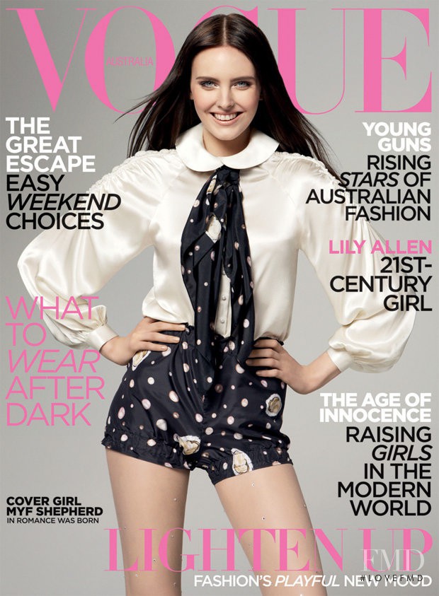 Myf Shepherd featured on the Vogue Australia cover from July 2009