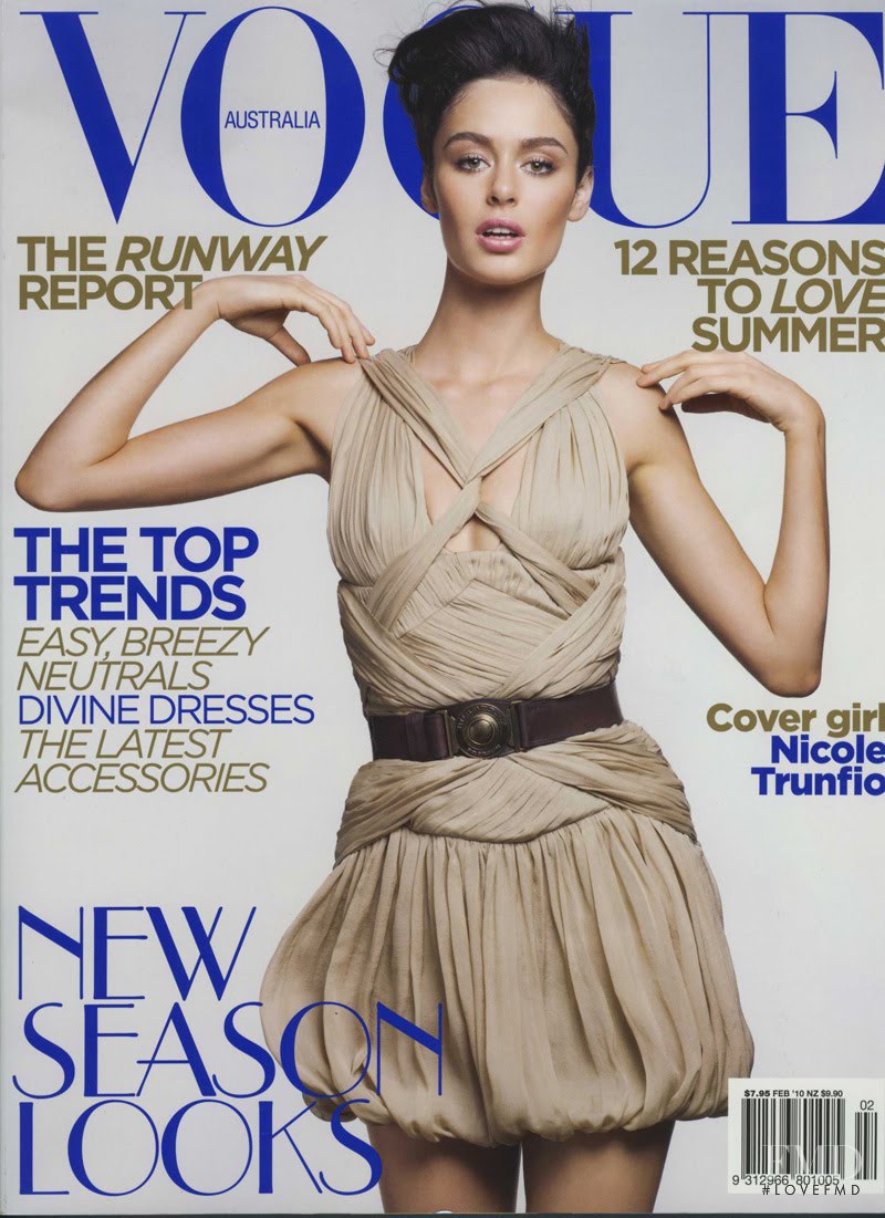 Nicole Trunfio featured on the Vogue Australia cover from February 2010