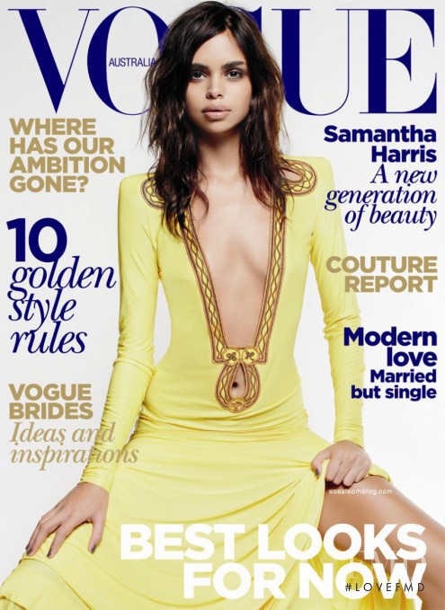 Samantha Harris featured on the Vogue Australia cover from June 2010