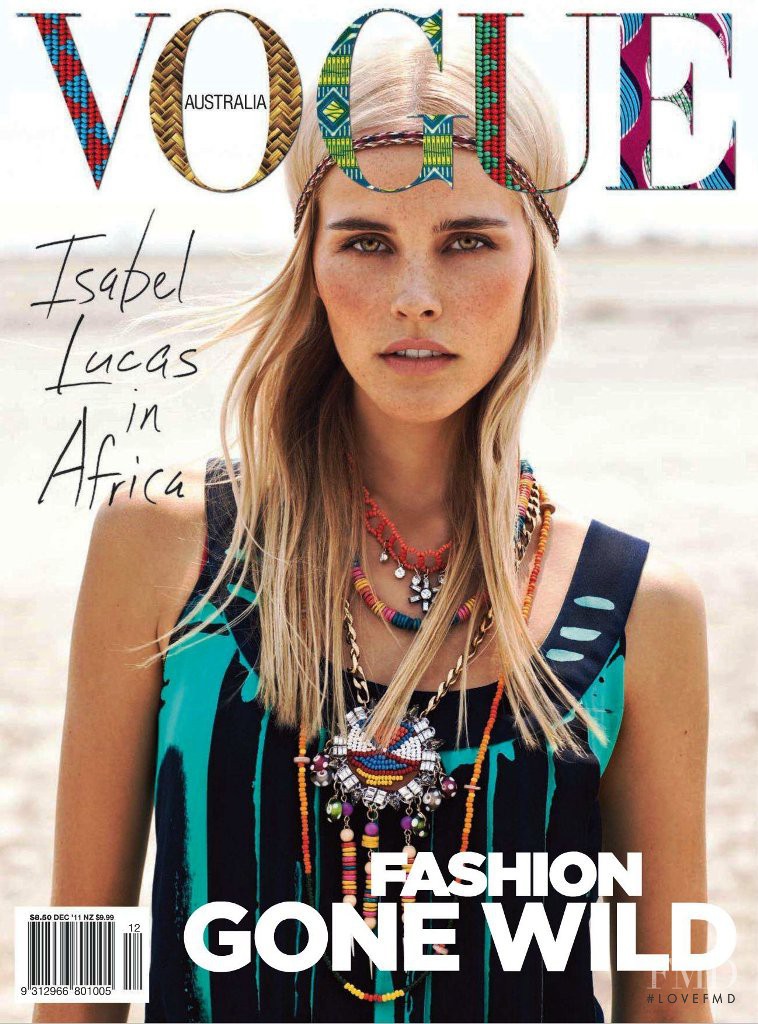 Isabel Lucas featured on the Vogue Australia cover from December 2011