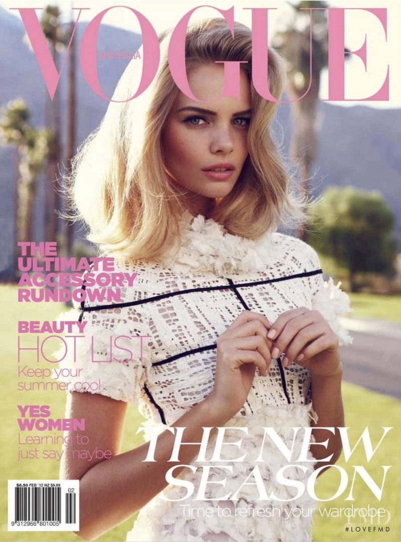 Marloes Horst featured on the Vogue Australia cover from February 2012
