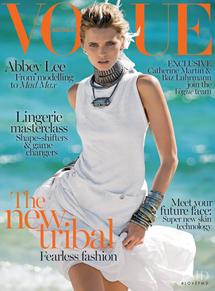 Abbey Lee Kershaw featured on the Vogue Australia cover from April 2014