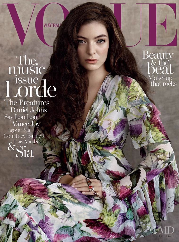 Lorde featured on the Vogue Australia cover from July 2015