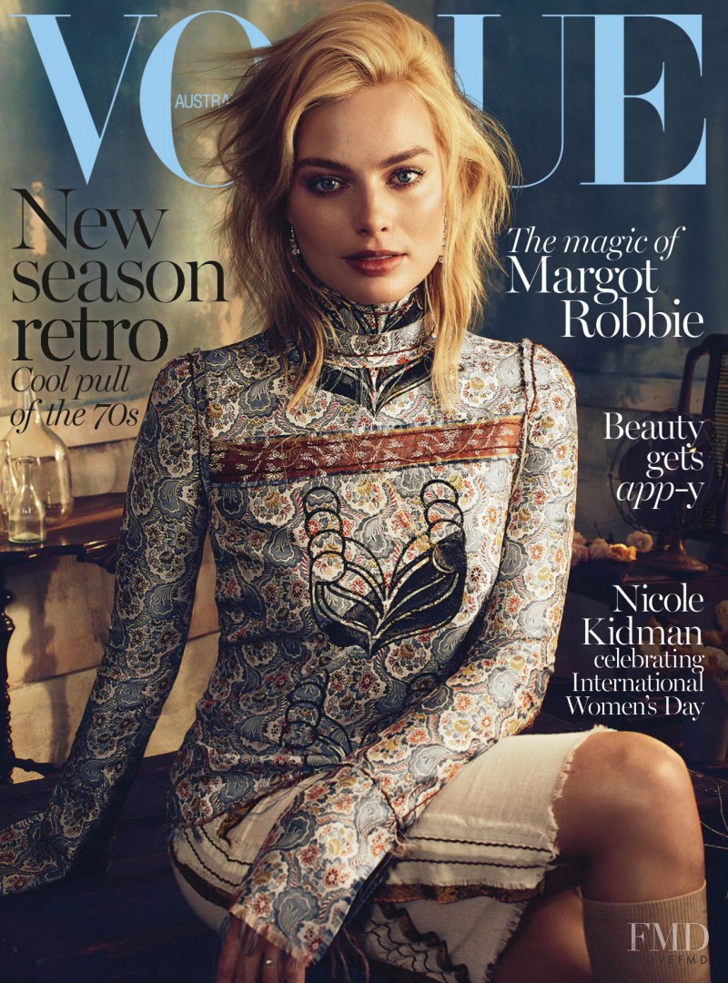 Margot Robbie featured on the Vogue Australia cover from March 2015