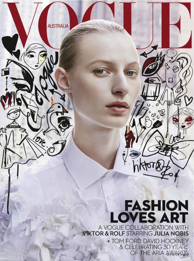 Julia Nobis featured on the Vogue Australia cover from December 2016