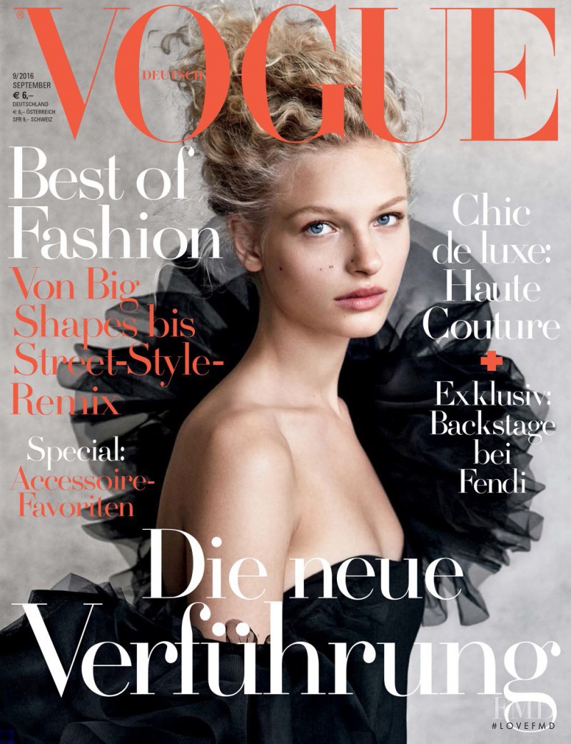 Frederikke Sofie Falbe-Hansen featured on the Vogue Australia cover from October 2016