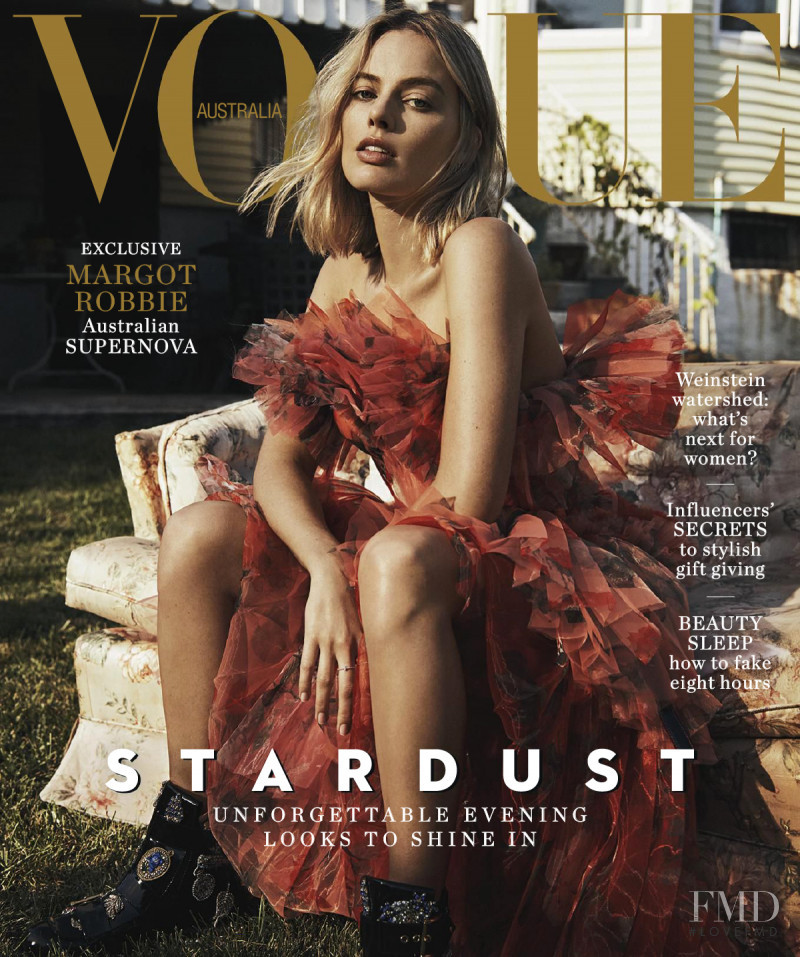 Margot Robbie featured on the Vogue Australia cover from December 2017