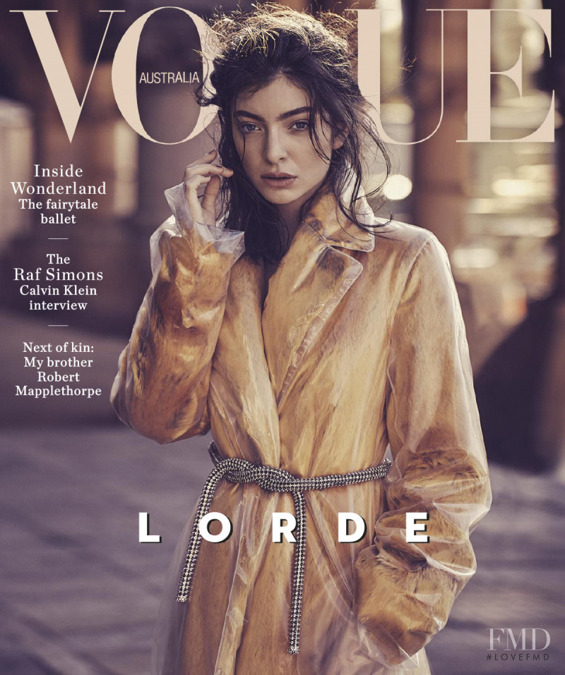 Lorde featured on the Vogue Australia cover from October 2017