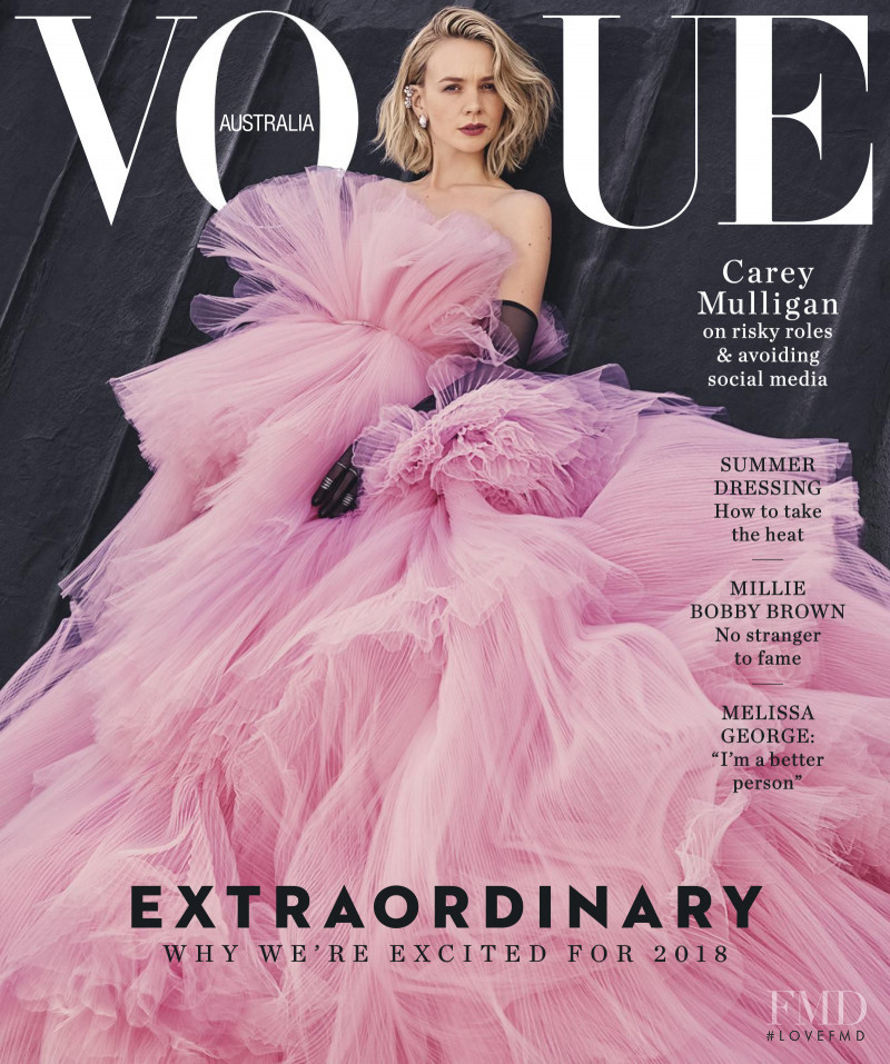 Carey Mulligan featured on the Vogue Australia cover from January 2018