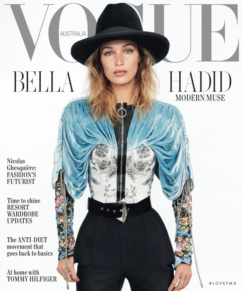 Bella Hadid featured on the Vogue Australia cover from November 2019