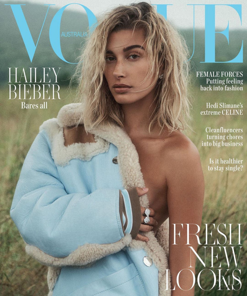 Hailey Baldwin Bieber featured on the Vogue Australia cover from October 2019