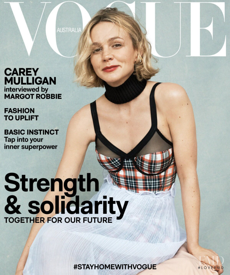 Carey Mulligan featured on the Vogue Australia cover from May 2020